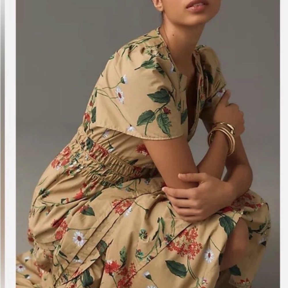 NWT 🌟 Anthropologie Somerset Khaki Maxi Dress - Picture 2 of 14